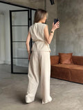 Ensemble beige en lin